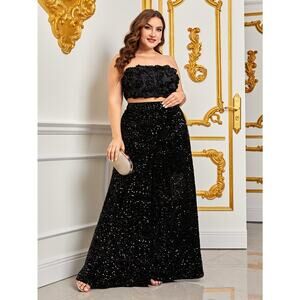 FAERIESTY Wide Leg Sequin Pants small retail 108$ event elegant women’s pants